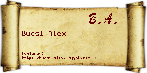 Bucsi Alex névjegykártya